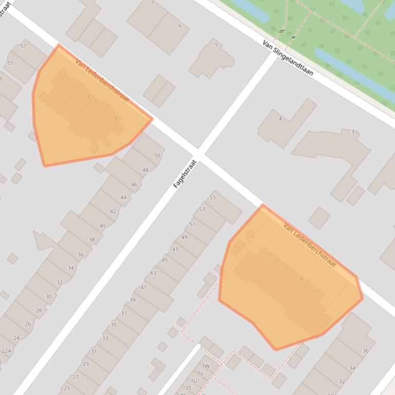 Kaart van postcodegebied 2334AT.