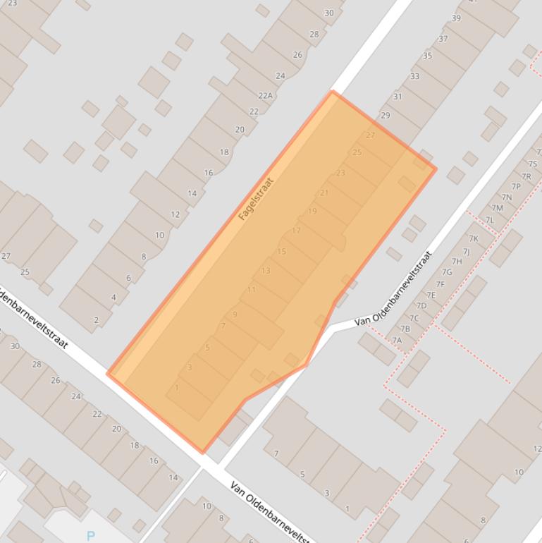 Kaart van postcodegebied 2334AV.