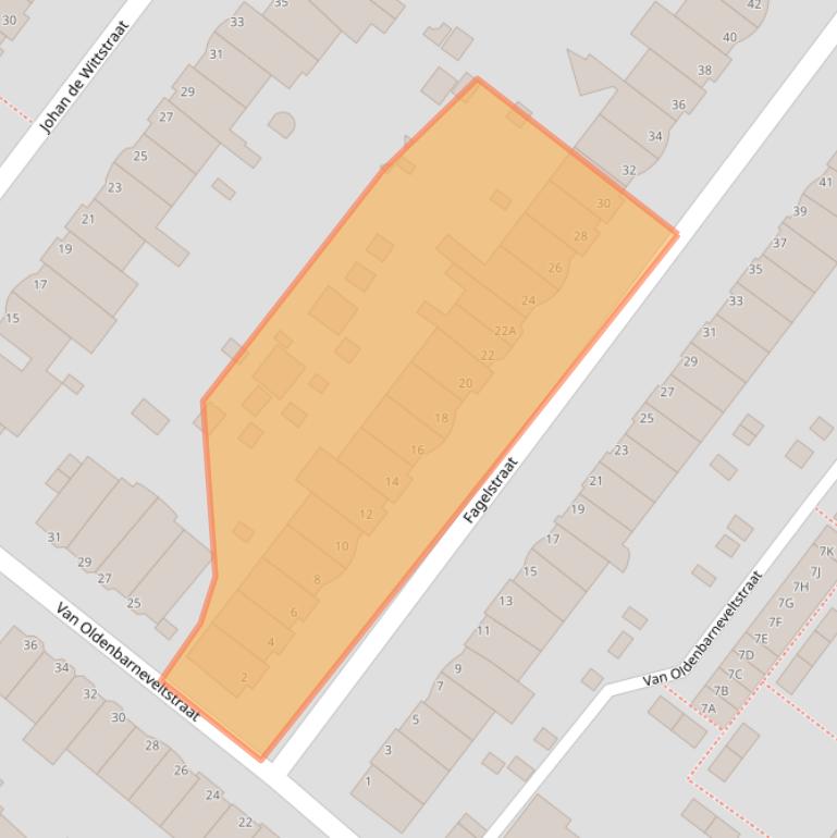 Kaart van postcodegebied 2334AX.