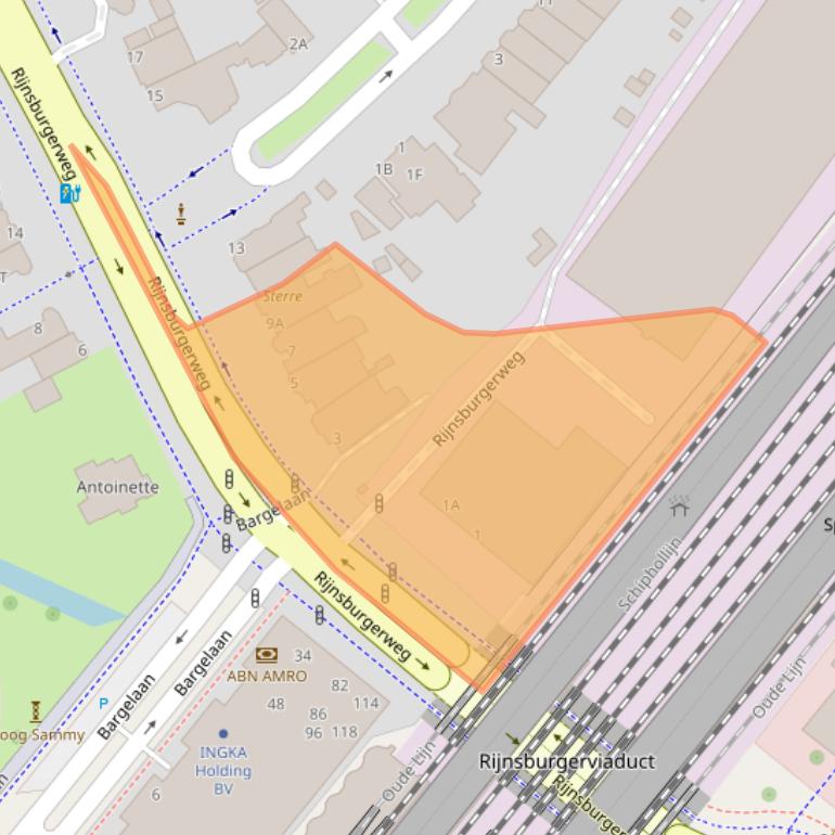 Kaart van postcodegebied 2334BA.