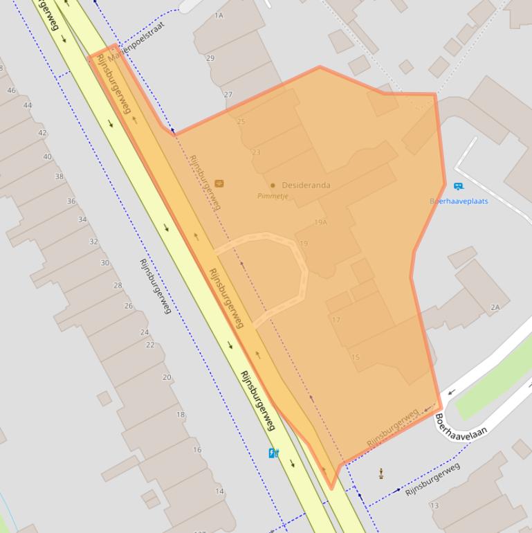 Kaart van postcodegebied 2334BC.