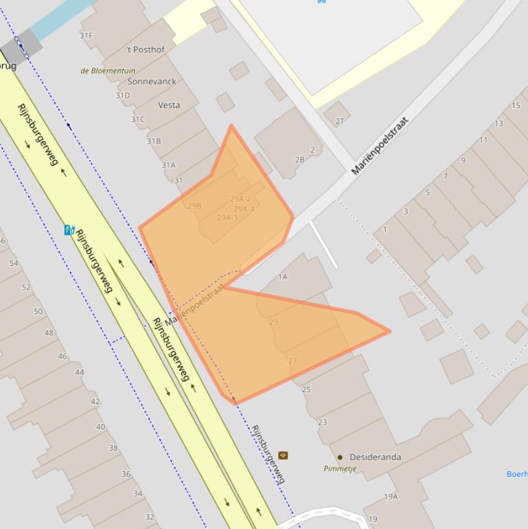 Kaart van postcodegebied 2334BD.