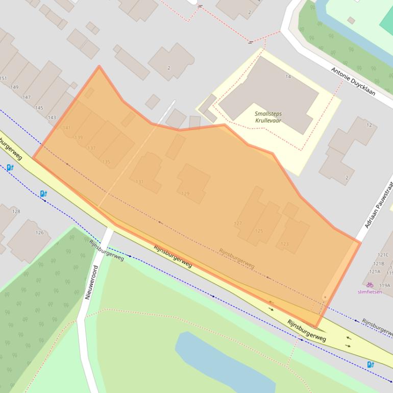 Kaart van postcodegebied 2334BM.