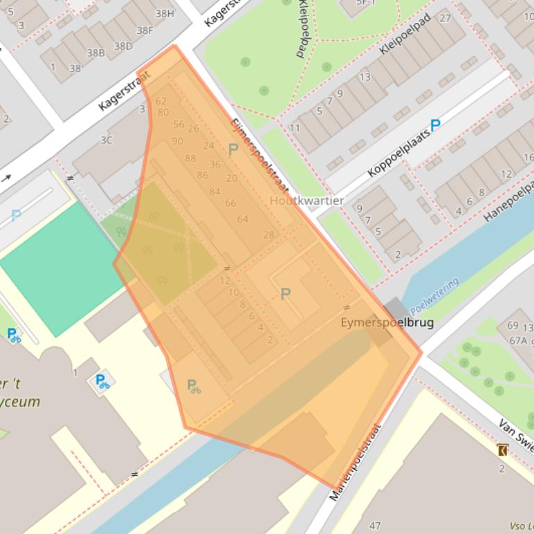 Kaart van postcodegebied 2334BX.