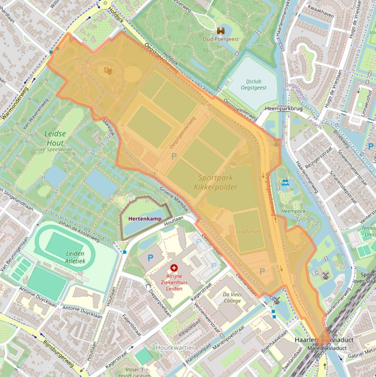 Kaart van postcodegebied 2334BZ.