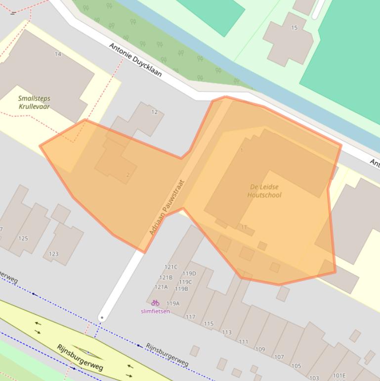 Kaart van postcodegebied 2334CG.