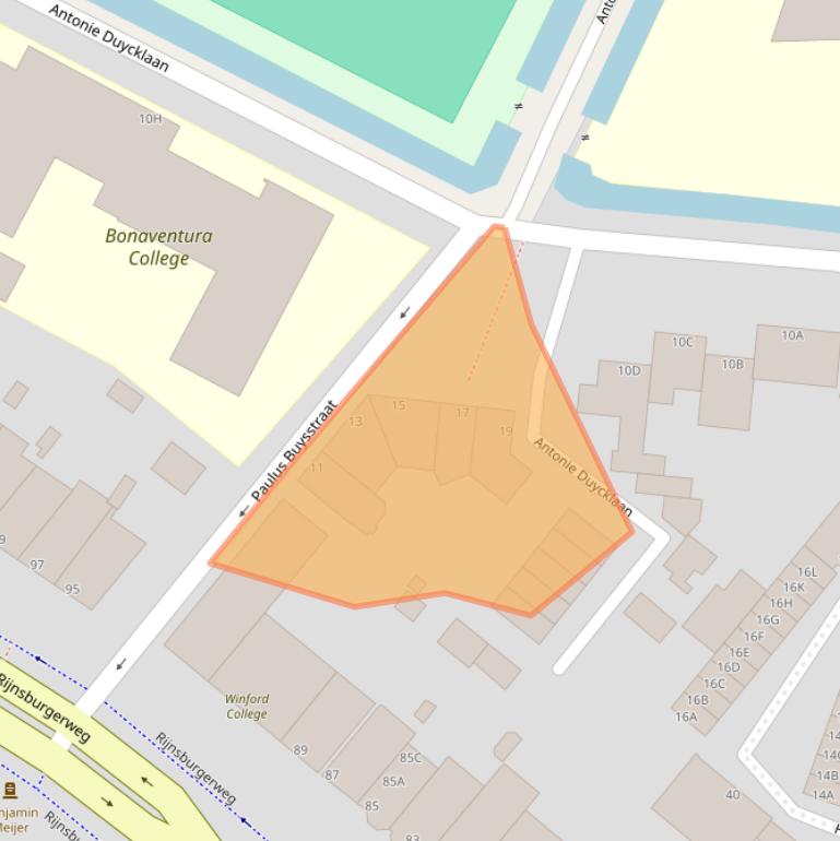 Kaart van postcodegebied 2334CH.