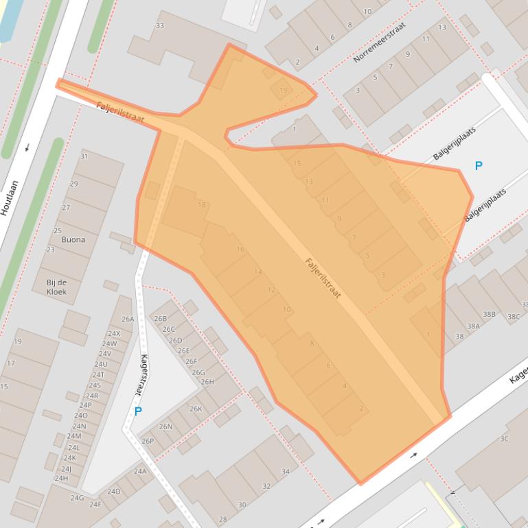 Kaart van postcodegebied 2334CM.