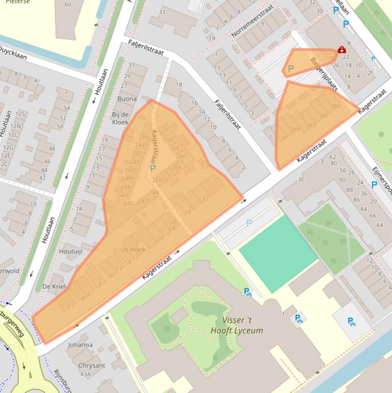 Kaart van postcodegebied 2334CR.