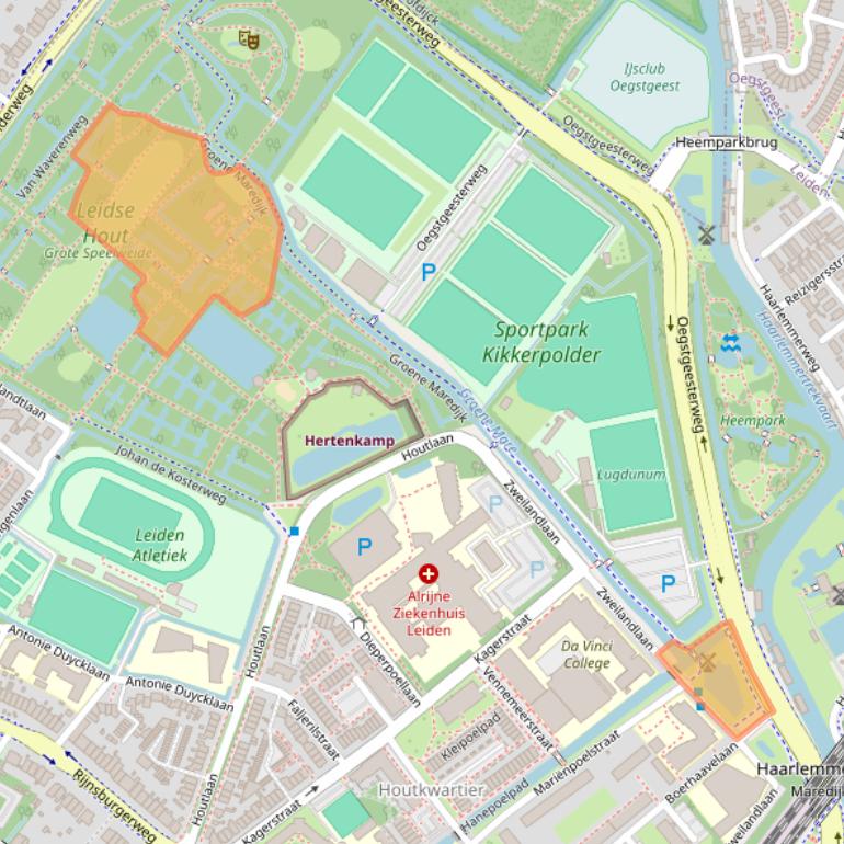 Kaart van postcodegebied 2334CT.