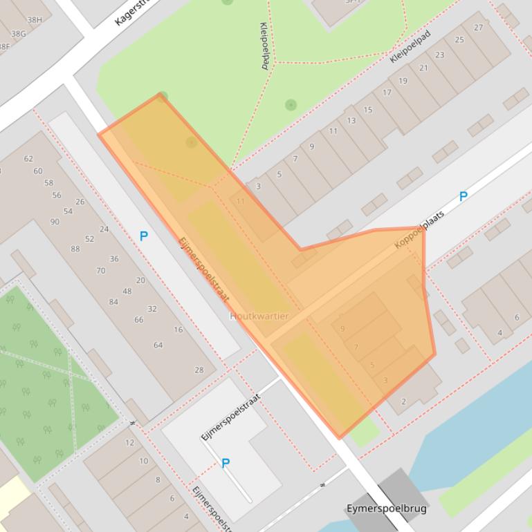 Kaart van postcodegebied 2334CV.