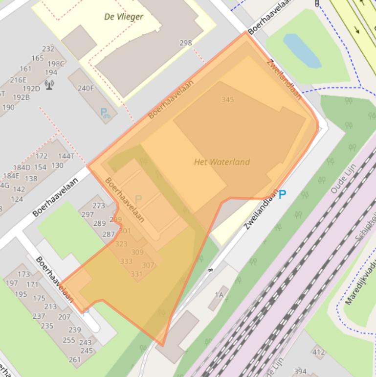 Kaart van postcodegebied 2334EM.