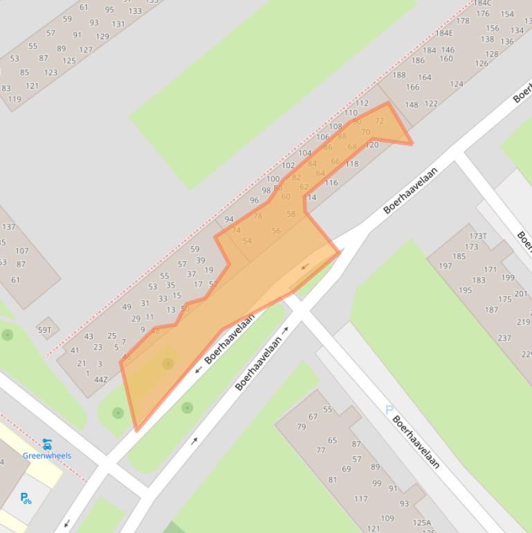 Kaart van postcodegebied 2334ES.