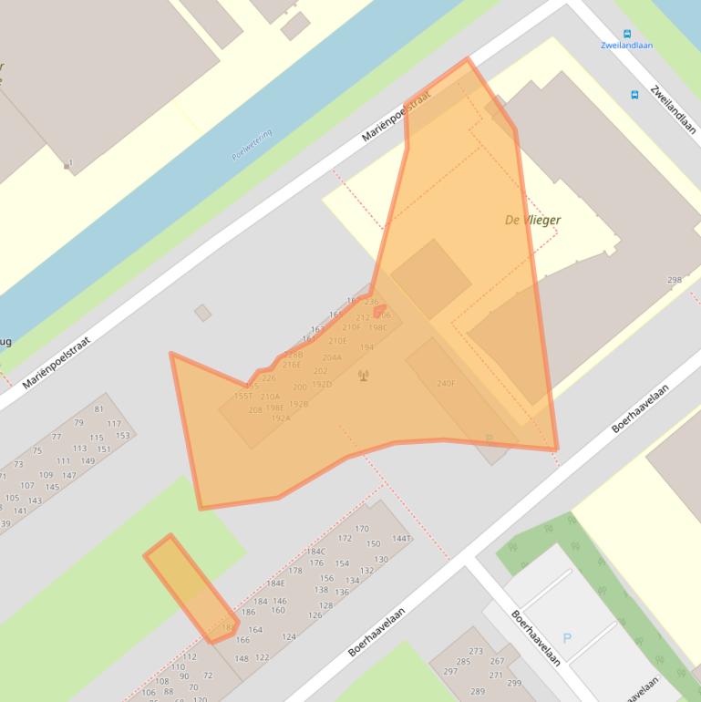 Kaart van postcodegebied 2334EW.