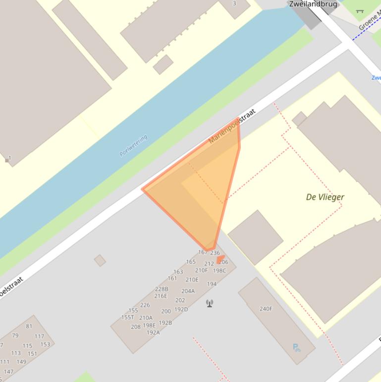 Kaart van postcodegebied 2334EX.