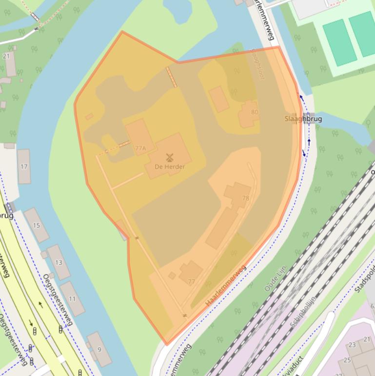 Kaart van postcodegebied 2334GE.