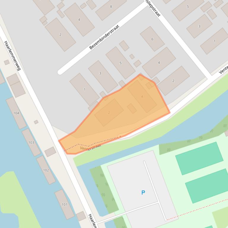 Kaart van postcodegebied 2334GG.