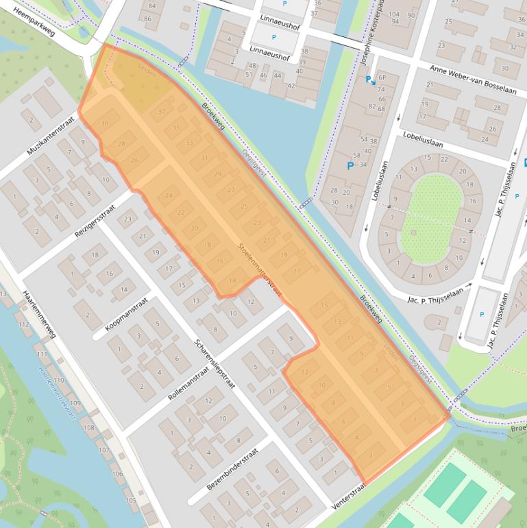 Kaart van postcodegebied 2334GK.