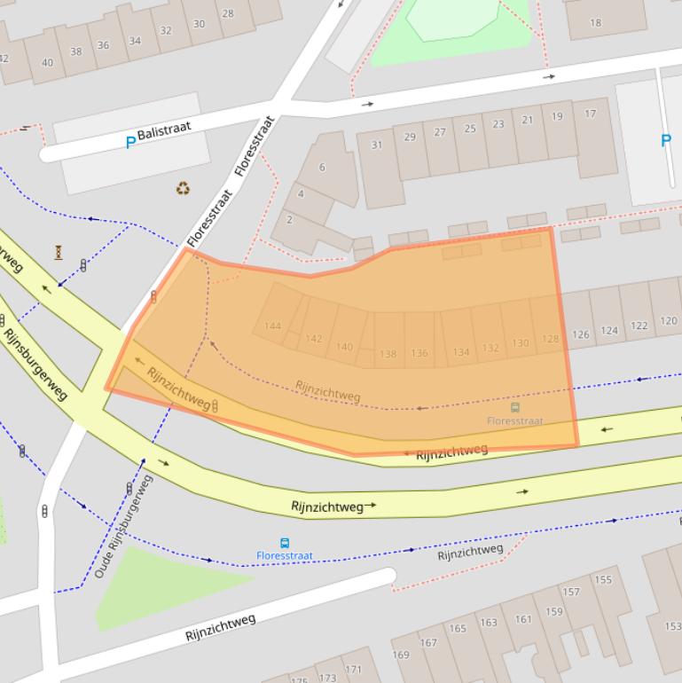Kaart van postcodegebied 2341AG.
