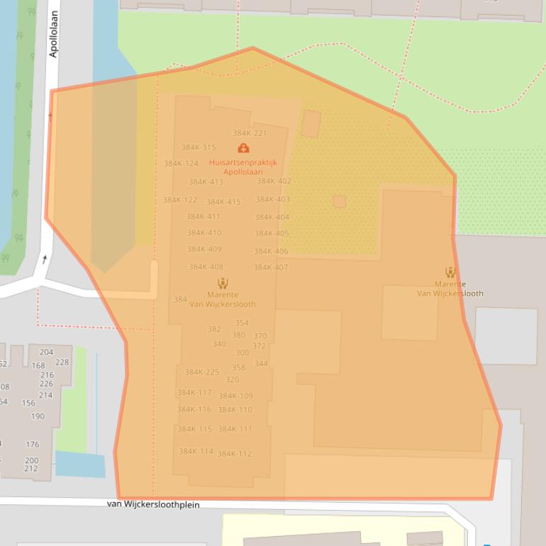 Kaart van postcodegebied 2341AV.