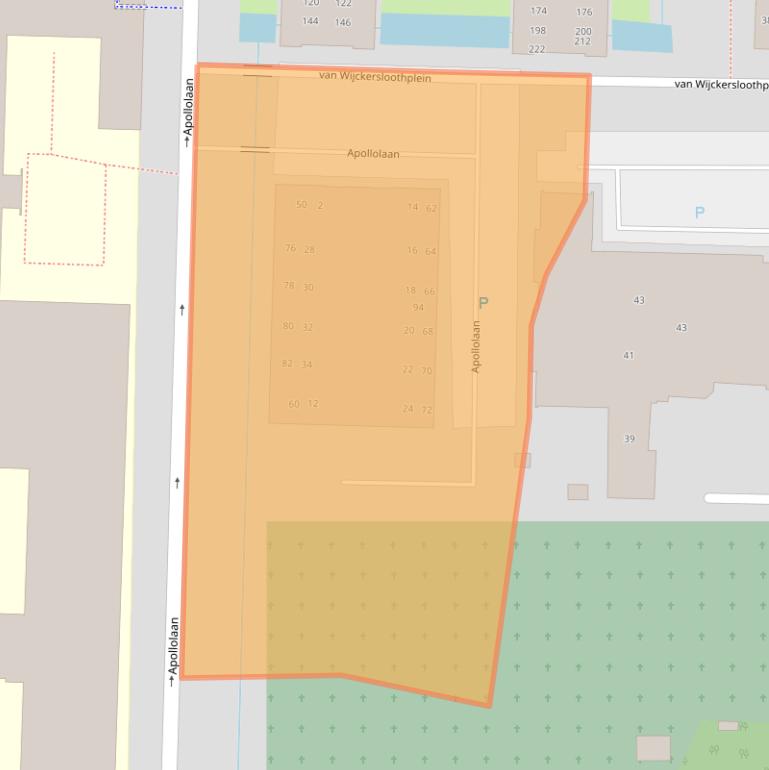 Kaart van postcodegebied 2341AW.