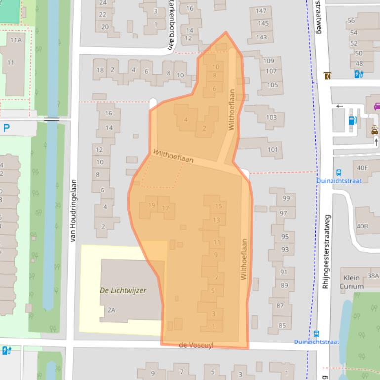 Kaart van postcodegebied 2341BL.