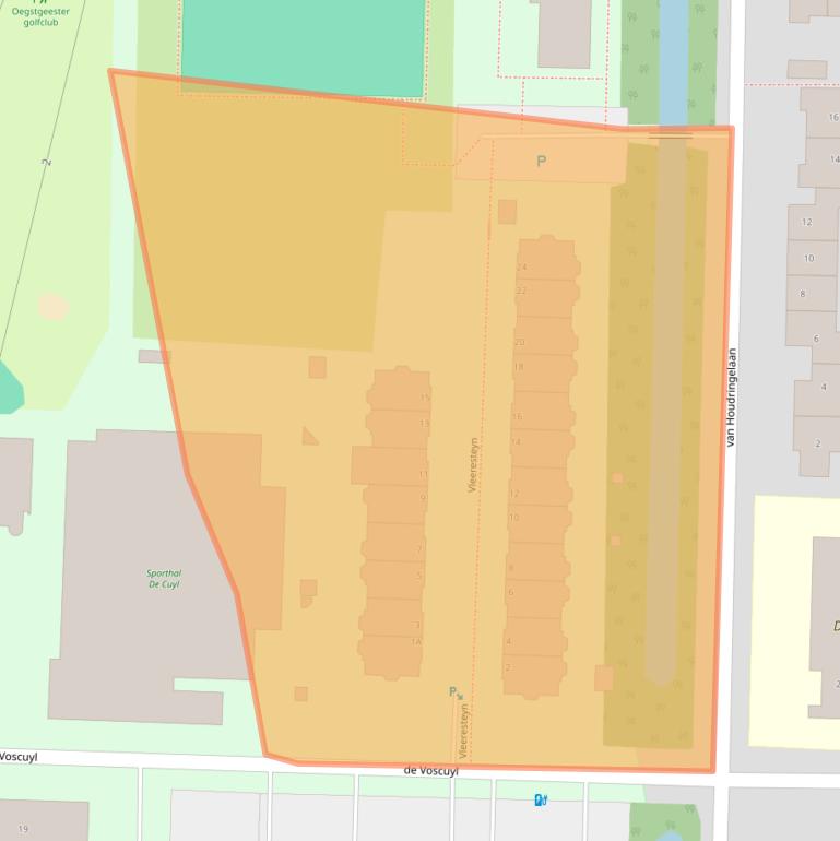 Kaart van postcodegebied 2341BP.