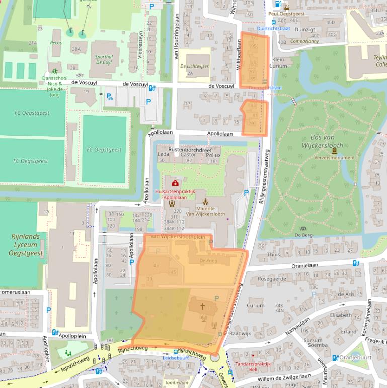 Kaart van postcodegebied 2341BR.