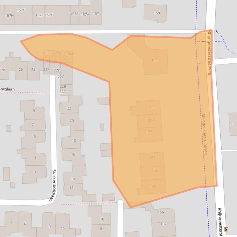 Kaart van postcodegebied 2341BT.