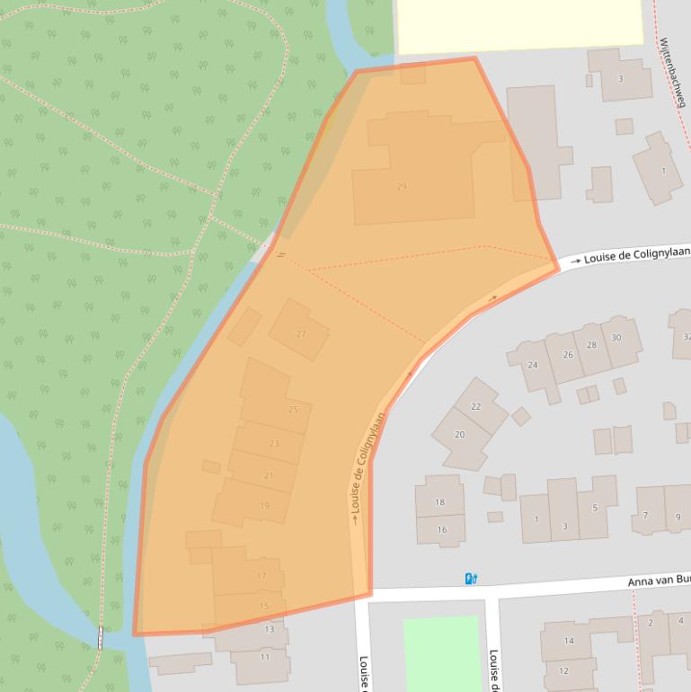 Kaart van postcodegebied 2341CH.