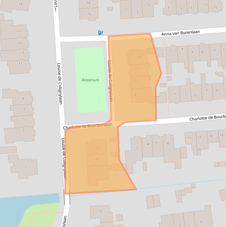 Kaart van postcodegebied 2341CJ.