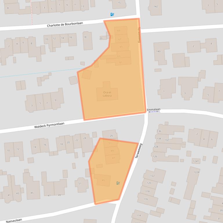 Kaart van postcodegebied 2341CN.