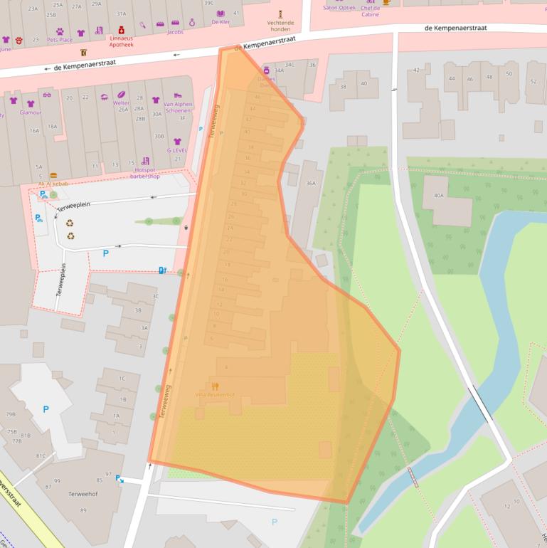 Kaart van postcodegebied 2341CR.