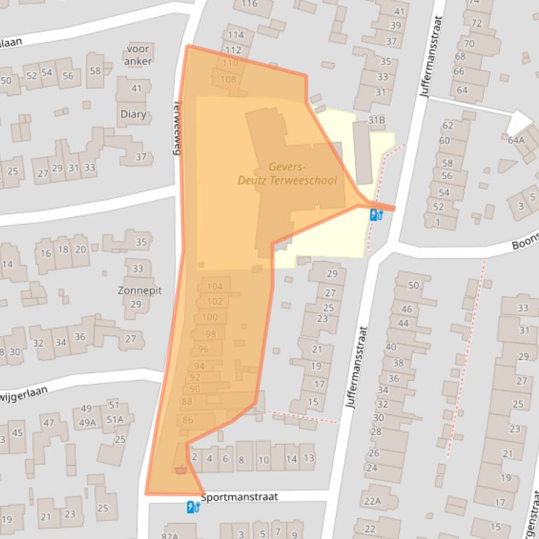 Kaart van postcodegebied 2341CV.