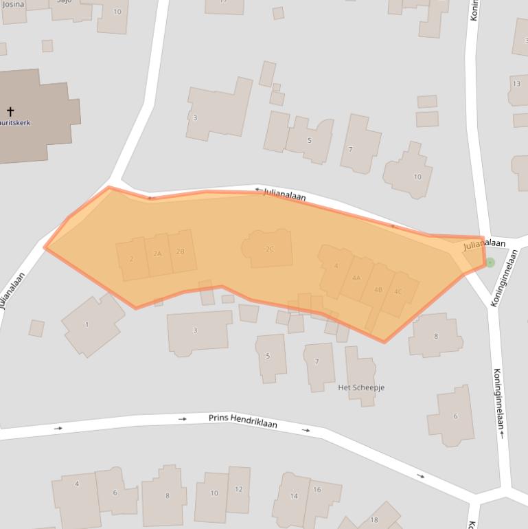 Kaart van postcodegebied 2341EP.