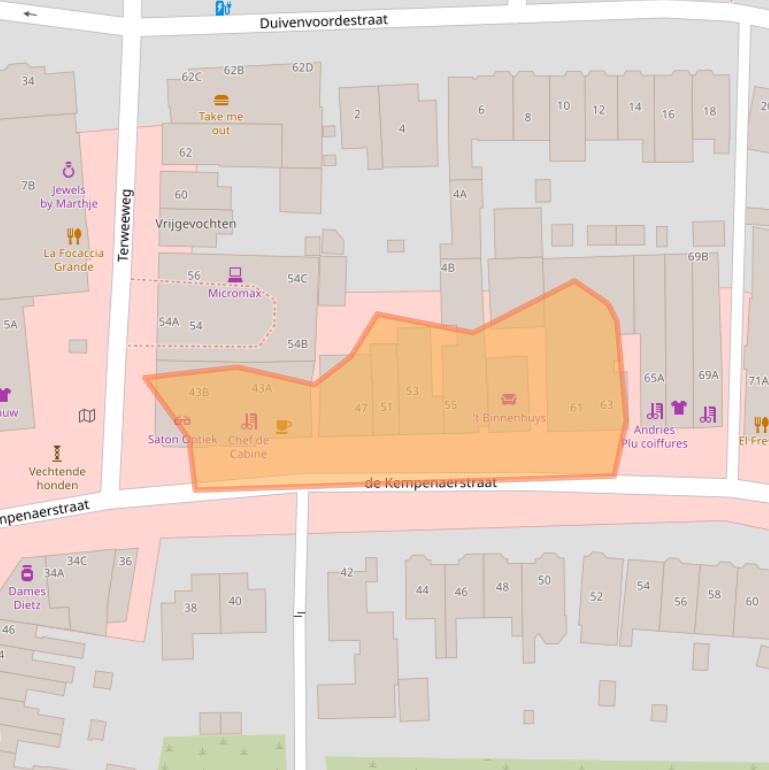 Kaart van postcodegebied 2341GH.