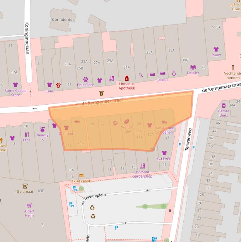 Kaart van postcodegebied 2341GM.