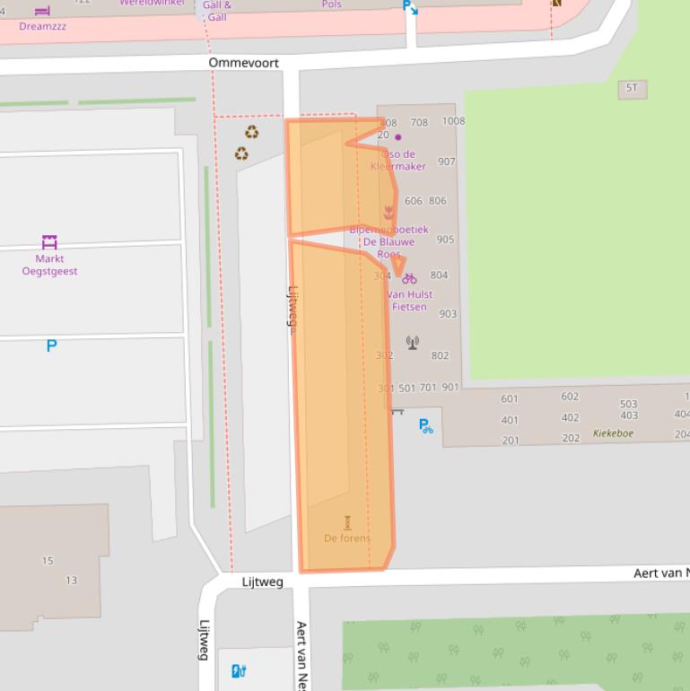 Kaart van postcodegebied 2341HB.