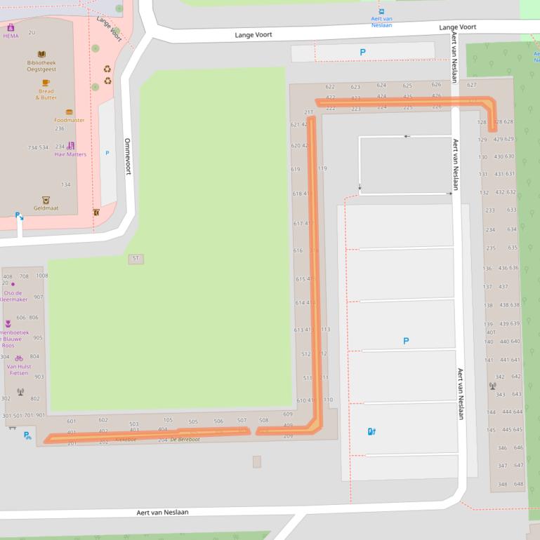 Kaart van postcodegebied 2341HM.