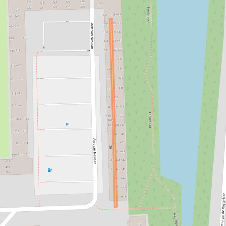 Kaart van postcodegebied 2341HN.