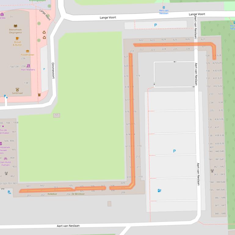 Kaart van postcodegebied 2341HP.