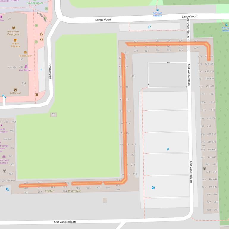 Kaart van postcodegebied 2341HS.