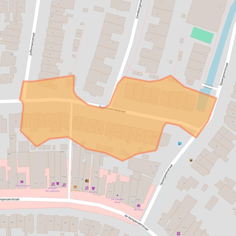 Kaart van postcodegebied 2341JE.