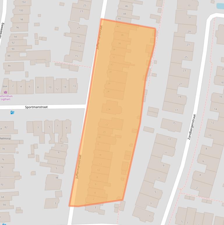 Kaart van postcodegebied 2341JK.