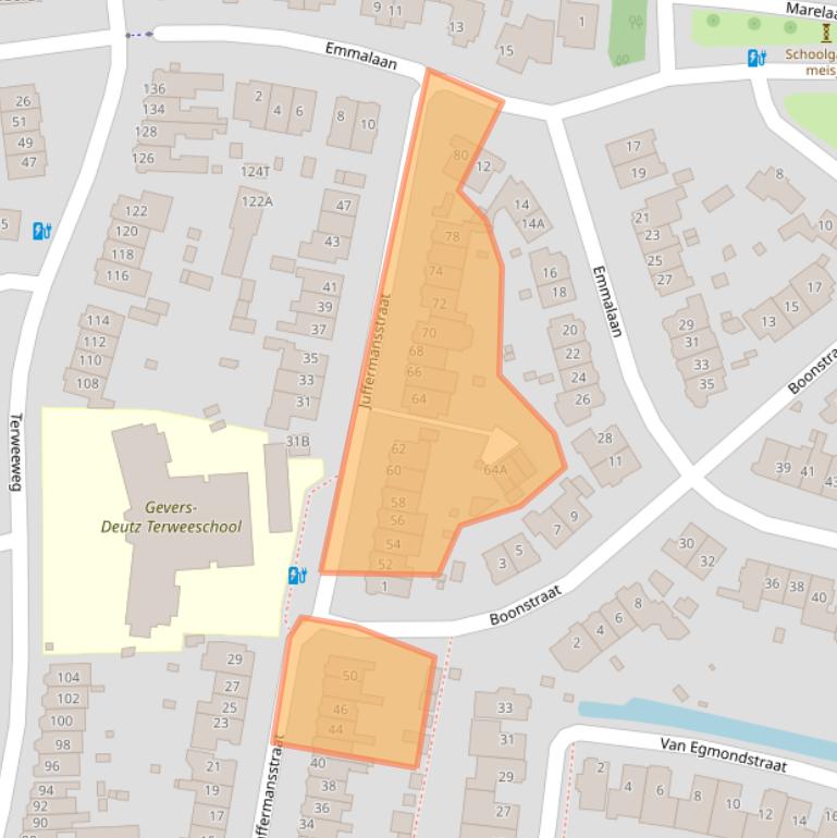 Kaart van postcodegebied 2341JL.