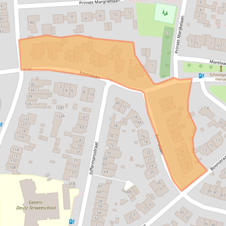 Kaart van postcodegebied 2341JM.