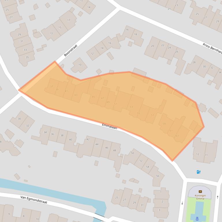 Kaart van postcodegebied 2341JN.