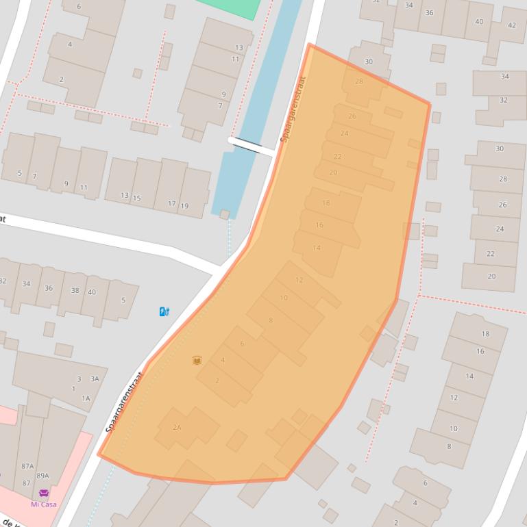 Kaart van postcodegebied 2341JW.