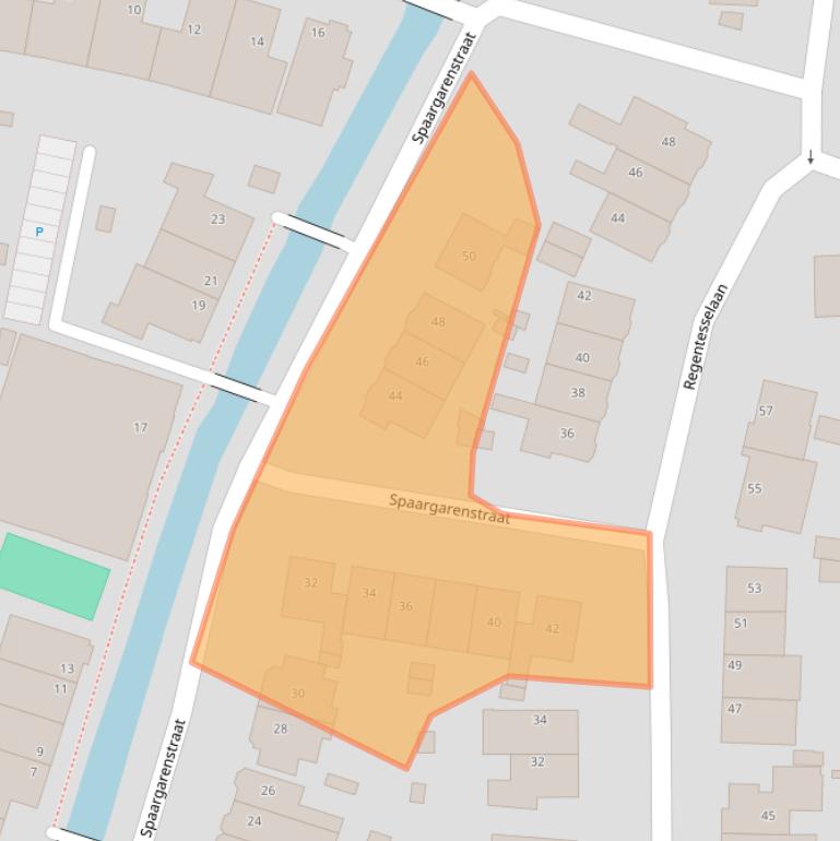 Kaart van postcodegebied 2341JX.