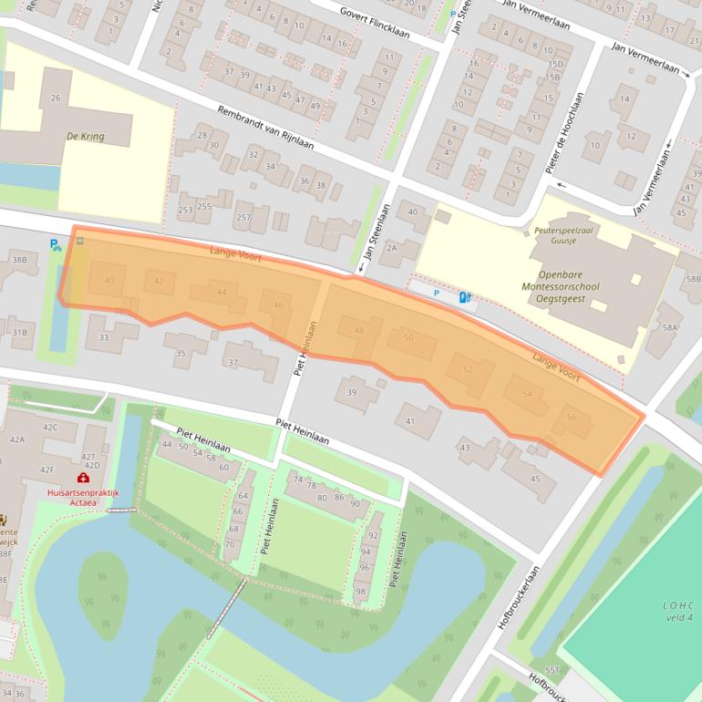 Kaart van postcodegebied 2341KB.